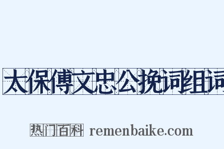 太保傅文忠公挽词组词是什么意思的图片